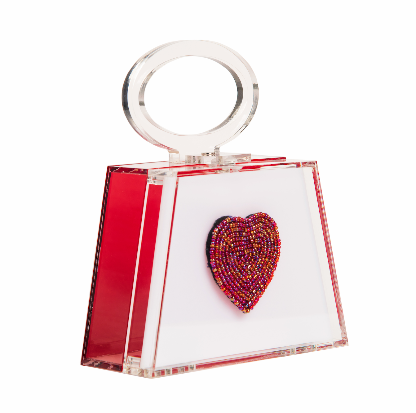 Embroidered Heart Clutch