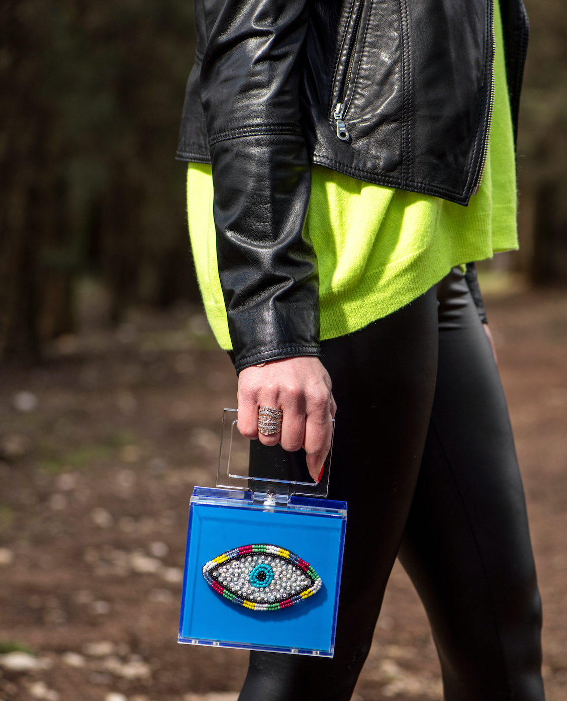 Hand Embroidered Eye Clutch