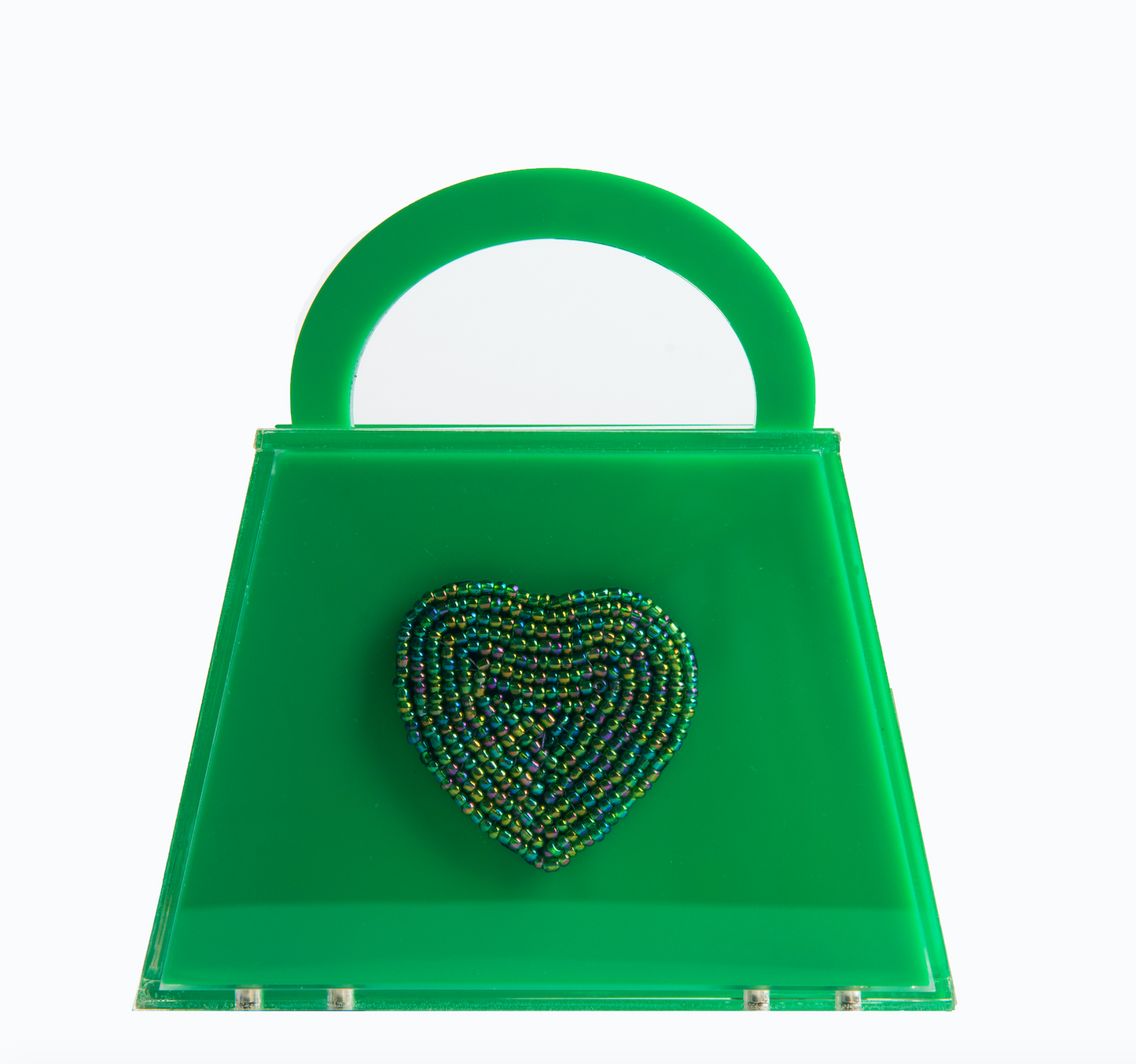 Embroidered Heart Clutch