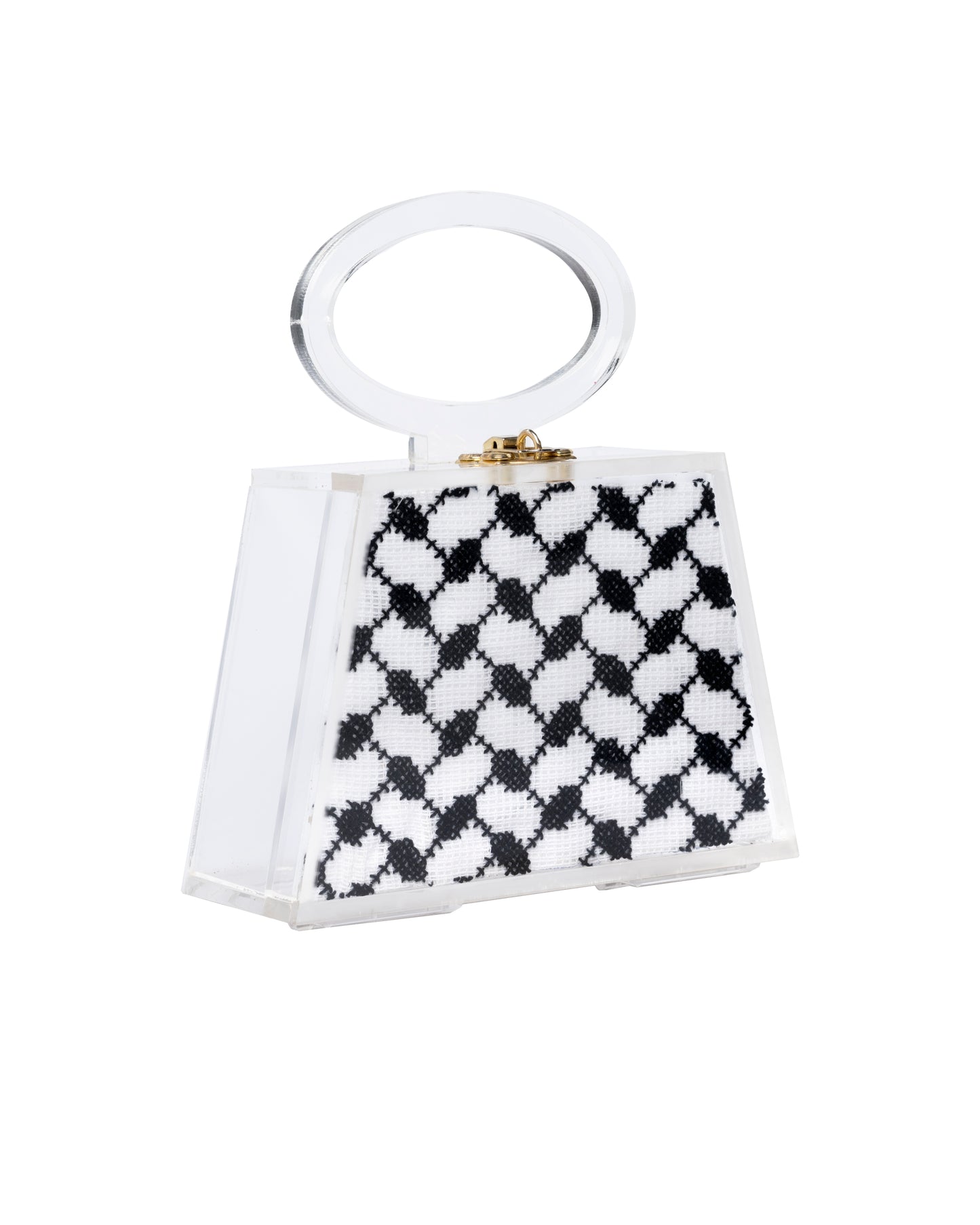 Hand Embroidered Keffiyeh Clutch