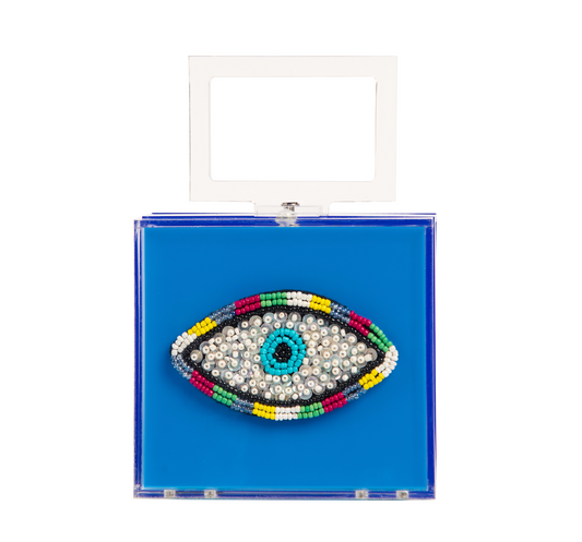 Hand Embroidered Eye Clutch